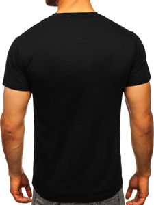 Черна мъжка тениска с принт Bolf KS2106