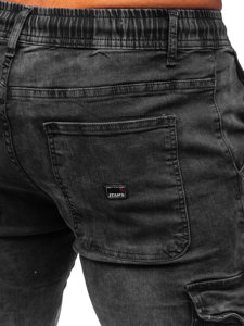 Черни мъжки дънки с карго джобове Bolf TF130