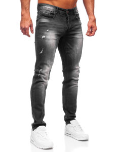 Черни  панталони дънкови мъжки тип regular fit Bolf MP010N