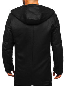 Черно мъжко зимно палто с качулка Bolf 79B3-197