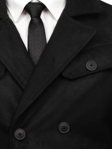 Черно мъжко зимно палто Bolf M3123
