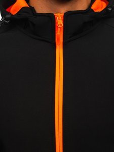 Черно-оранжево мъжко преходно яке softshell Bolf HH017