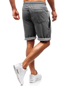 Kъси мъжки спортни панталони сиво-черни Bolf Q3878