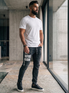 Черни мъжки дънки slim fit Bolf TF277