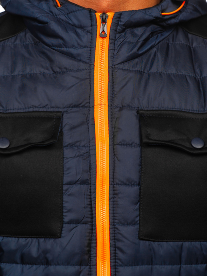 Тъмносиньо мъжко спортно преходно яке Bolf M10003