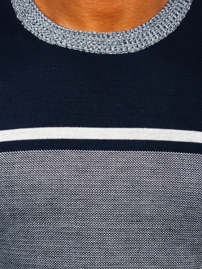 Тъмносин мъжки пуловер Bolf 6300