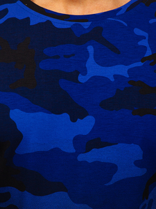 Тъмносиня тениска мъжка камуфлаж с принт Bolf S808