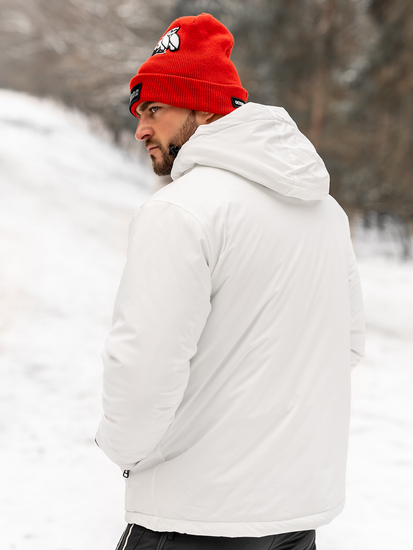 Бяло мъжко зимно спортно яке Bolf HH011