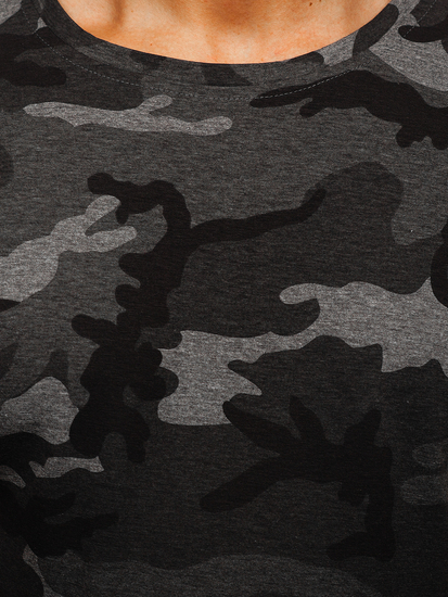 Графитна тениска мъжка камуфлаж с принт Bolf S808