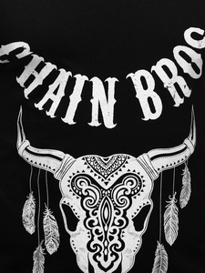 Черен мъжки потник tank top с принт Bolf 14848