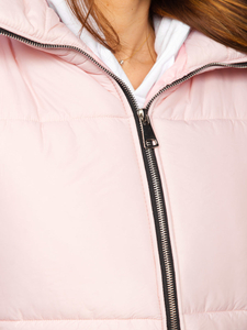 Светлорозов къс капитониран дамски елек Bolf 82330