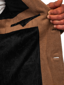 Мъжко зимно палто цвят камел Bolf 1047