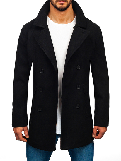 Черно двуредно късо мъжко зимно палто Bolf 11Z8215A2