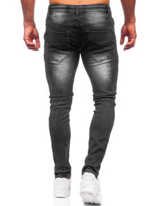 Черни панталони дънкови мъжки тип regular fit Bolf MP004N
