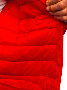 Червена мъжко капитонирано преходно яке Bolf 13007