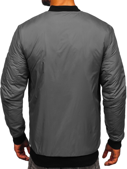 Мъжко преходно яке тип бомбър сиво Bolf AK95