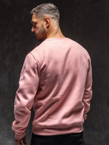 Светло розов мъжки суичър без качулка Bolf 2001A1