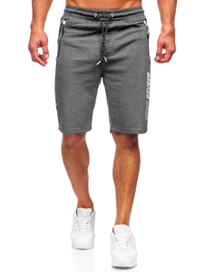 Къси мъжки спортни панталони в антарцит и бяло Bolf Q3884