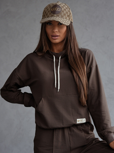 Дамски двуцветен спортен комплект шоколадов Bolf 82162