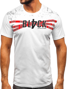 Бяла мъжка памучна тениска Bolf 14722