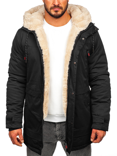 Черно мъжко яке зимно парка Bolf 22M51