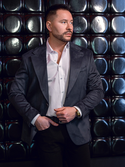 Мъжко кадифено яке в тъмносиньо Bolf 24410