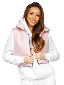 Светлорозов къс капитониран дамски елек Bolf 82330