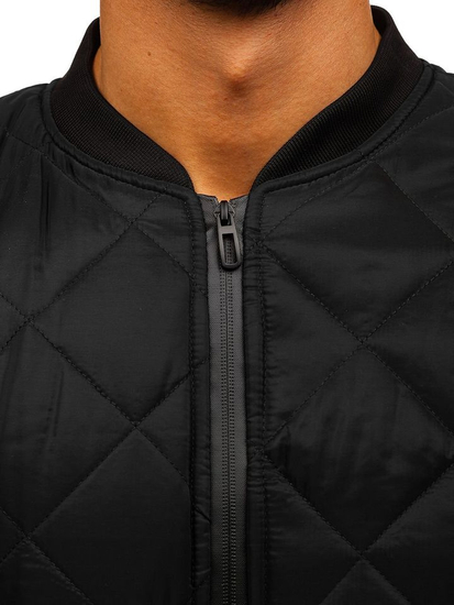 Мъжко преходно яке тип бомбър черно Bolf AK76-A