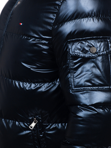 Тъмносиньо капитонирано мъжко зимно спортно яке oversize Bolf EX2138B