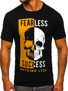 Черна мъжка тениска с принт Bolf 142173