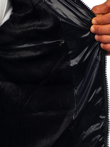 Черно-синьо капитонирано мъжко зимно яке Bolf 6593