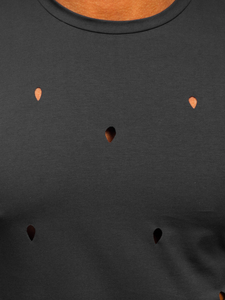 Графитена мъжка тениска без принт Bolf 3009