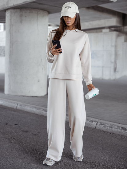 Дамски двуцветен спортен комплект бежов Bolf 821111