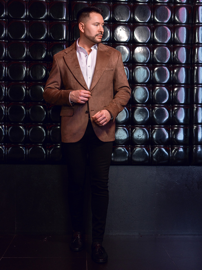 MМъжко кадифено кафяво яке Bolf 24410