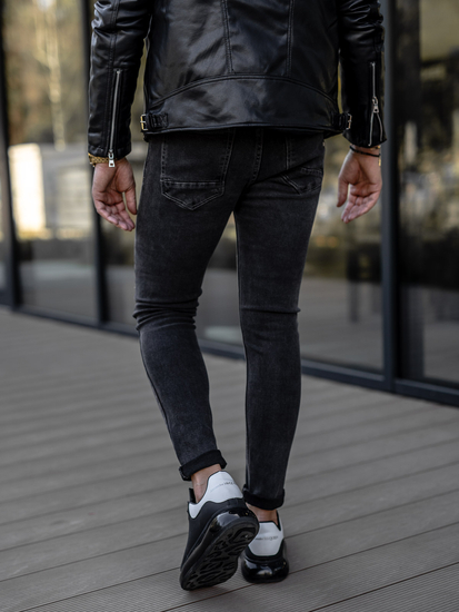 Черни мъжки дънки skinny fit Bolf KX565-1
