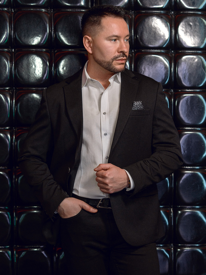 Черно мъжко ежедневно сако Bolf 24401-1