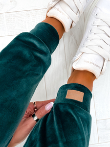 Зелен плюшен дамски комплект от две части Bolf 637