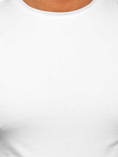 Бяла мъжка тениска без принт Bolf MT3001