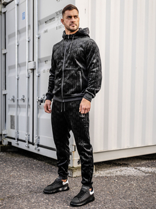 Черен мъжки плюшен анцуг Bolf 3B113A2