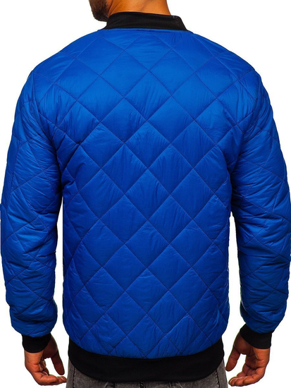 Синьо преходно мъжко яке капитонирано бомбър Bolf MY-01