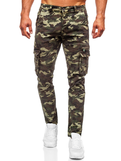 Мъжки карго дънки в цвят каки regular fit Bolf KA807-32