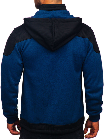 Тъмносин мъжки суичър-яко с качулка Bolf TC1262