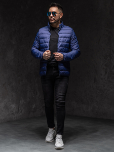 Мъжко демисезонно ватирано тъмносиньо яке Bolf LY33A1