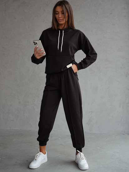 Дамски двуцветен спортен комплект черен Bolf 82162