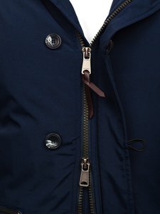 Мъжко зимно яке парка тъмносиньо Bolf 1795 