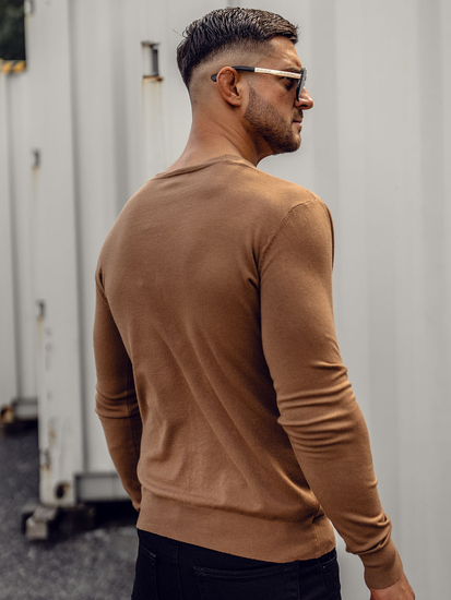 Кафява мъжка жилетка с цип Bolf YY06A