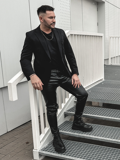 Елегантно мъжко черно яке Bolf 1652A