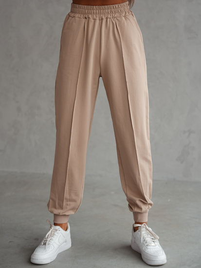 Дамски двуцветен спортен комплект бежов Bolf 82162