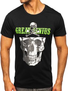 Черна мъжка тениска с принт Bolf Y70005