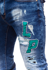 Тъмносини мъжки дънки slim fit Bolf E7860